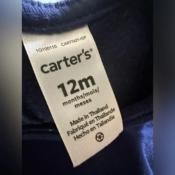 Carter's Baby Girls Butterfly-Print Jumpsuit - Navy Size 12m - Picture 3 of 3